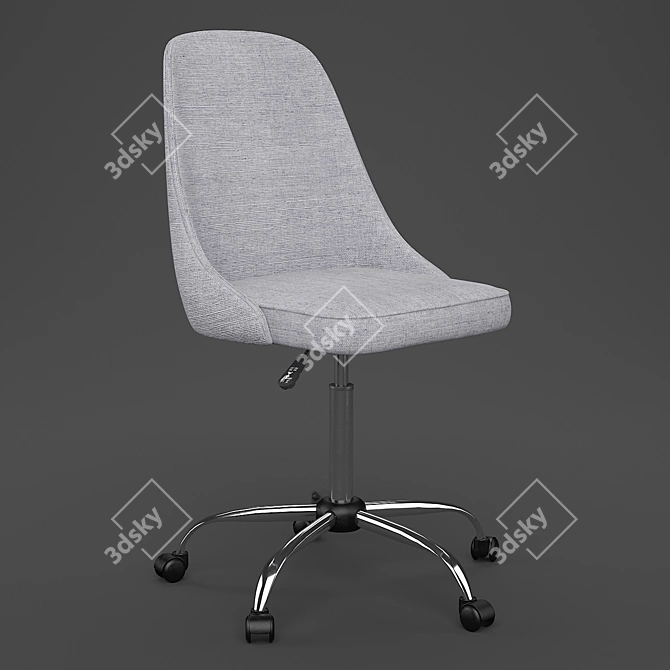 Adjustable Office Chair with Fabric Upholstery 3D model image 1