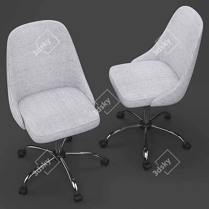 Adjustable Office Chair with Fabric Upholstery 3D model image 3