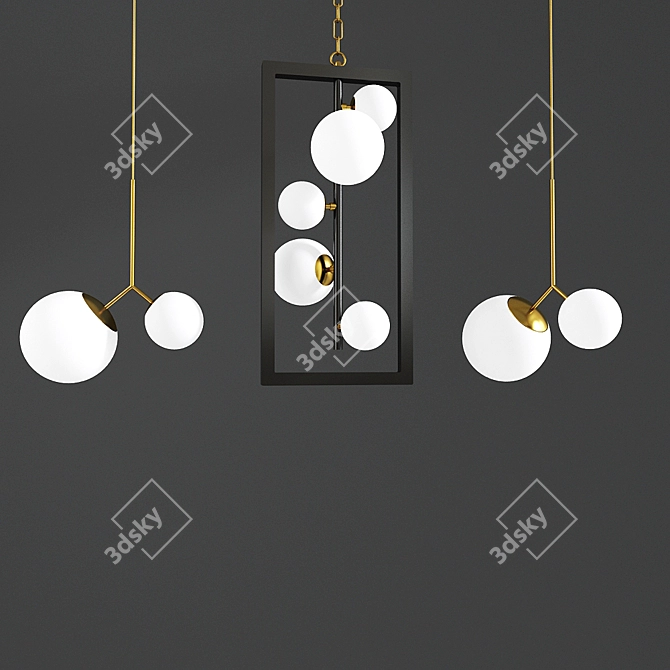 Modern Ceiling Light Fixture 3D model image 2