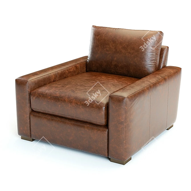 Maxwell Leather Armchair: Detailed 3D Model, 2 Colours 3D model image 2