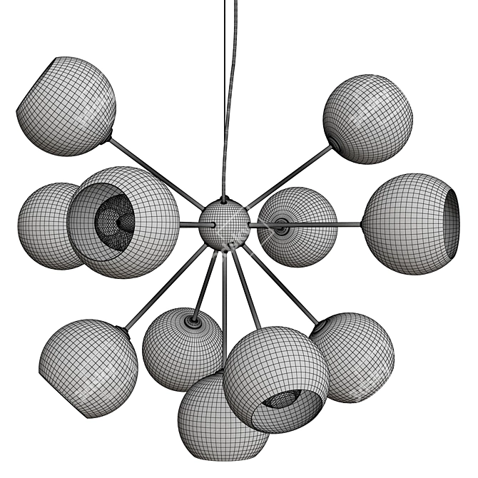 Cosmos Starburst Chrome Chandelier 3D model image 3