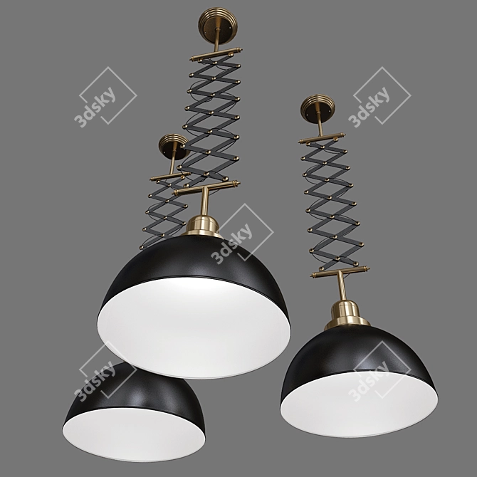 Elegant Gold Pendant Light 3D model image 1