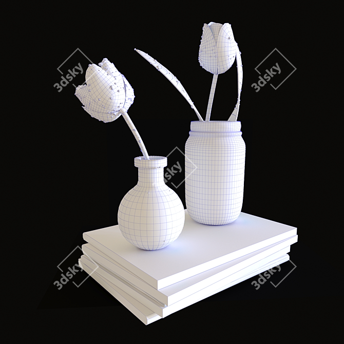 Blooming Beauty: Tulips in a Can 3D model image 2