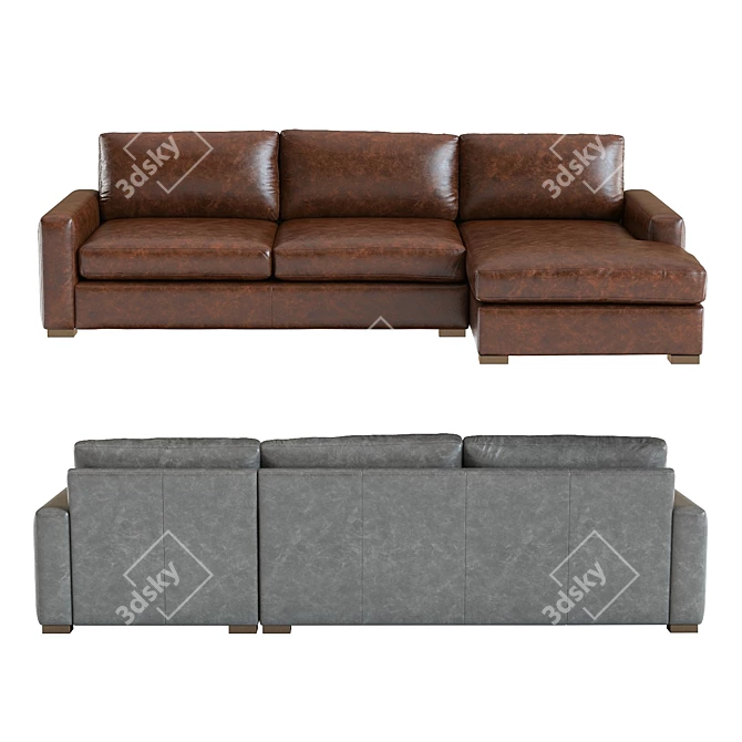 Luxury Maxwell Leather Sectional: High-Detailed 3D Model 3D model image 1