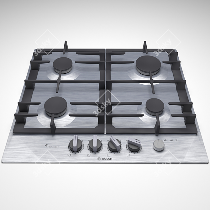 Bosch PCP6A5M90R Gas Cooktop 3D model image 2