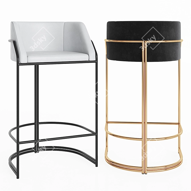 Elegance Reimagined: Deja Vu Stool 3D model image 1