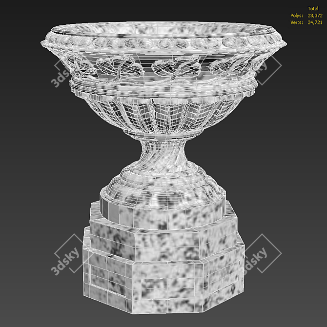 Classic Leaf Garden Vase 3D model image 3