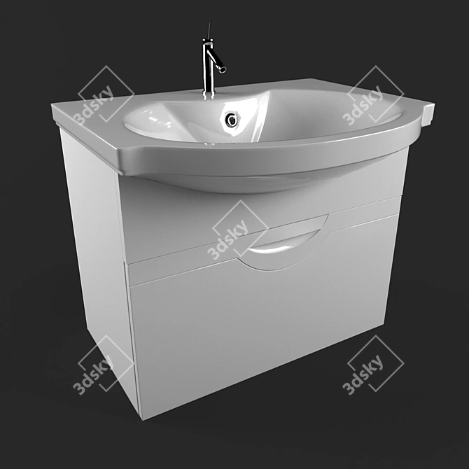 Elegance Washbasin with Vanity 3D model image 1