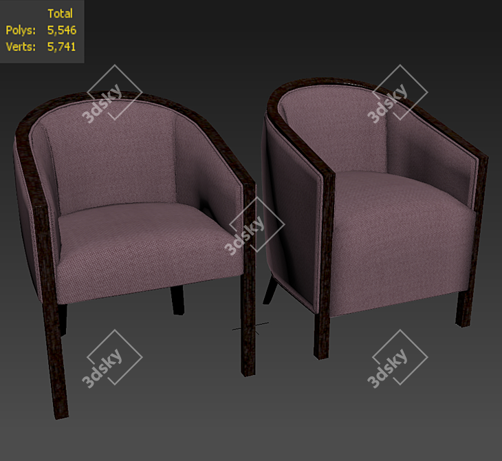 London Tub Lounge Chair: Modern Comfort for Your Space 3D model image 3