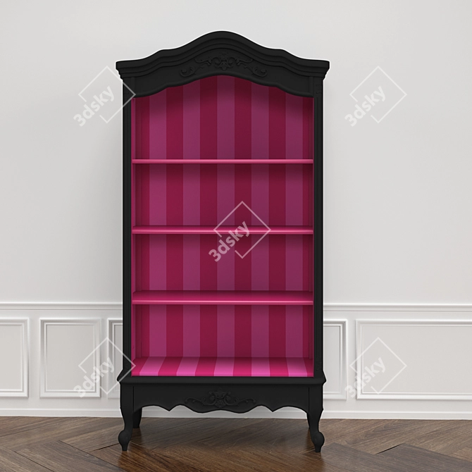 Striped Modern Cabinet 3D model image 1