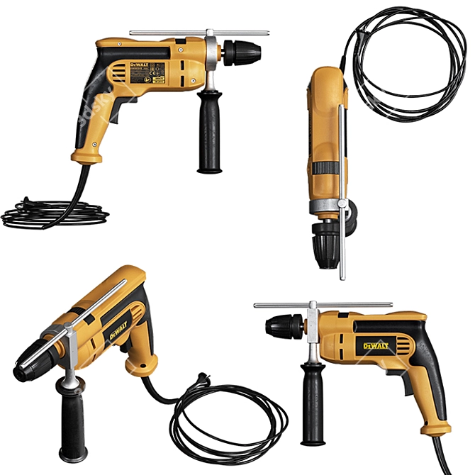 Dewalt High-Poly Hammer Drill 3D model image 1