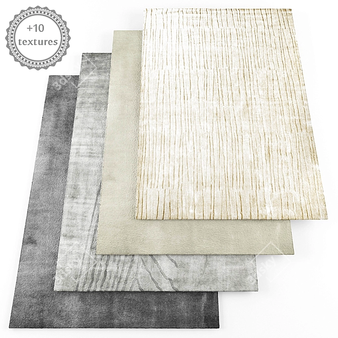 Modern Style Rug Set | 10 Bonus Textures 3D model image 1