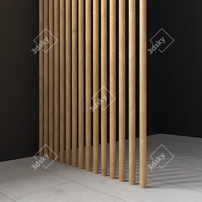 Natural Pine Round Reiki: Versatile Wooden Craft for Decor and Furniture 3D model image 1