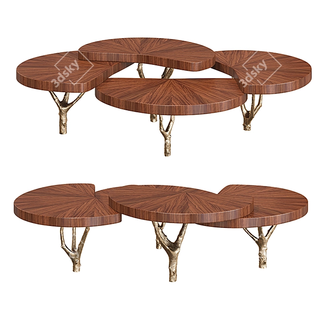 Elegant Lily Coffee Table 3D model image 1