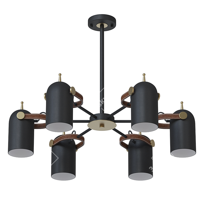 Industrial Style Adjustable Chandelier 3D model image 1