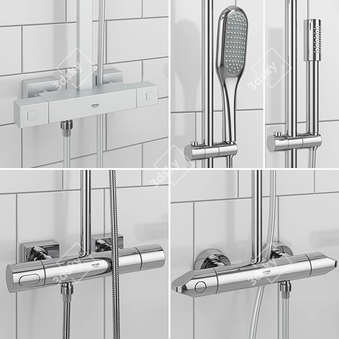 GROHE Rainshower Set: Luxury Shower Systems. 3D model image 2