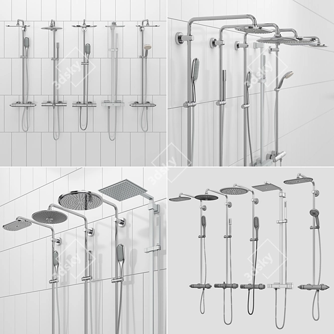 GROHE Rainshower Set: Luxury Shower Systems. 3D model image 3