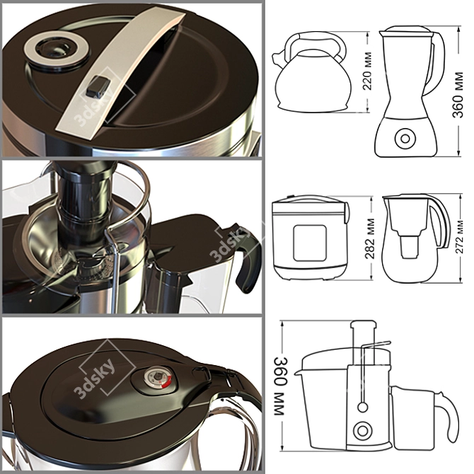 Kitchen Essentials: Blenders, Juicers, Filters & More 3D model image 2