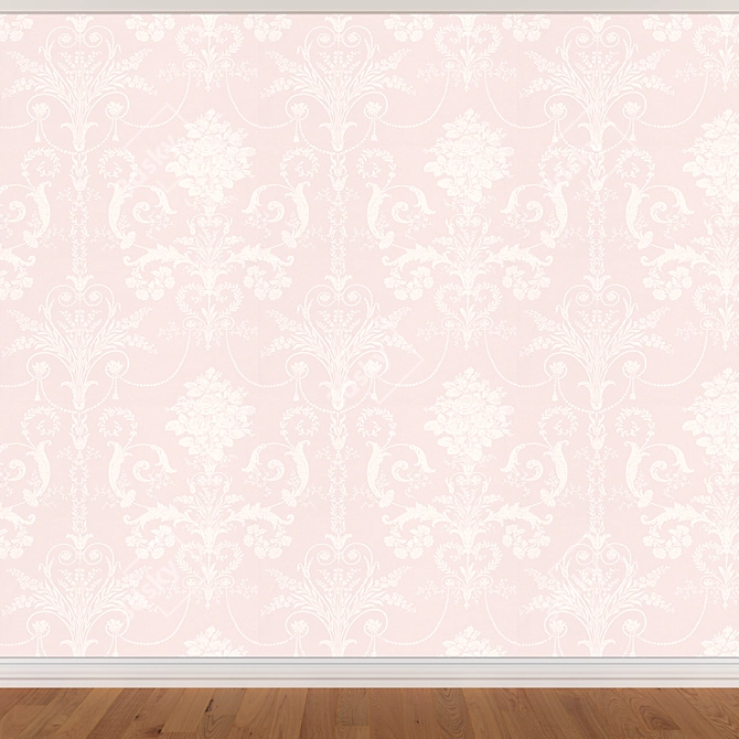 Seamless Wallpaper Set: 3 Colors 3D model image 3