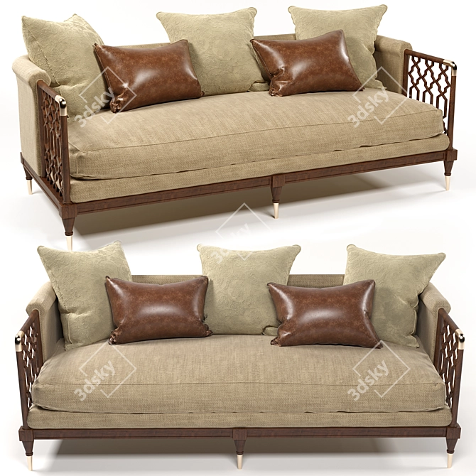 Contemporary Corona Sofa 3D model image 1