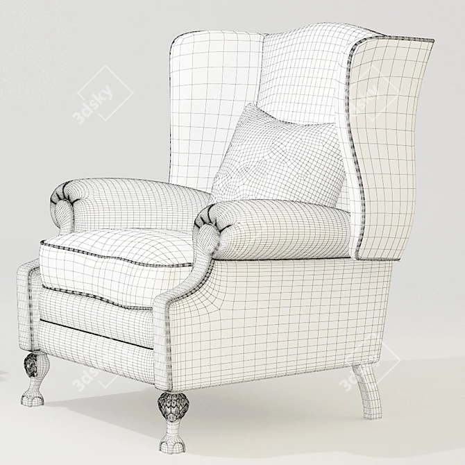 Sophisticated Carson Chair with Textured Design 3D model image 2