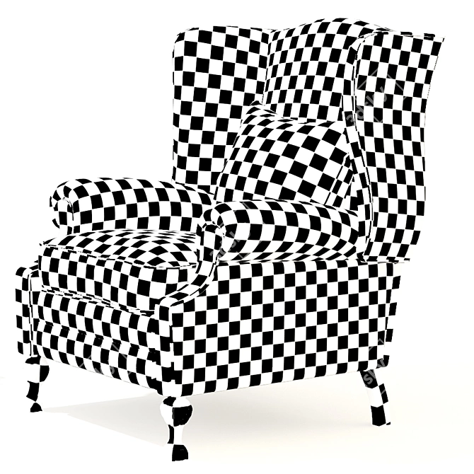 Sophisticated Carson Chair with Textured Design 3D model image 3