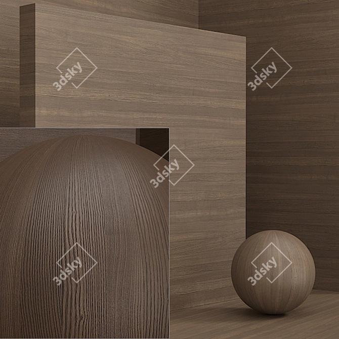 Seamless Wood Veneer Box Set 3D model image 3
