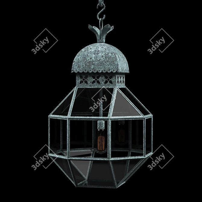 Vintage Verdigris Baillie Lantern 3D model image 1