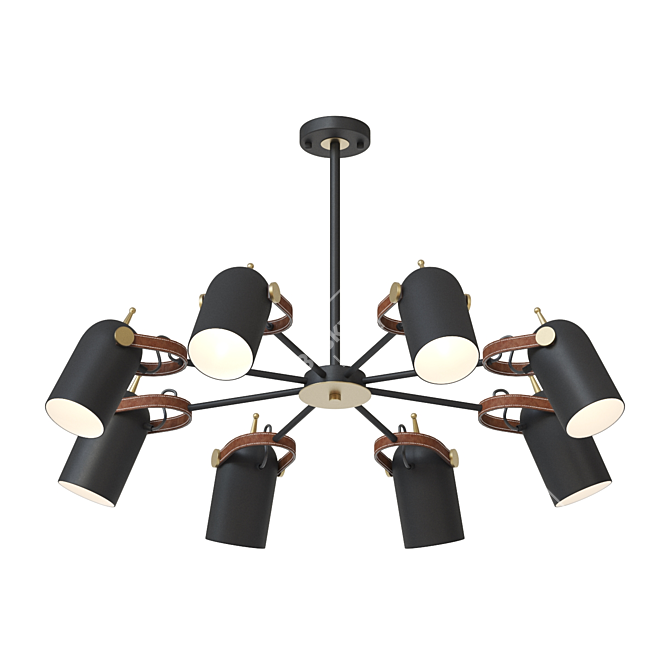 Industrial Style Adjustable Chandelier 3D model image 1