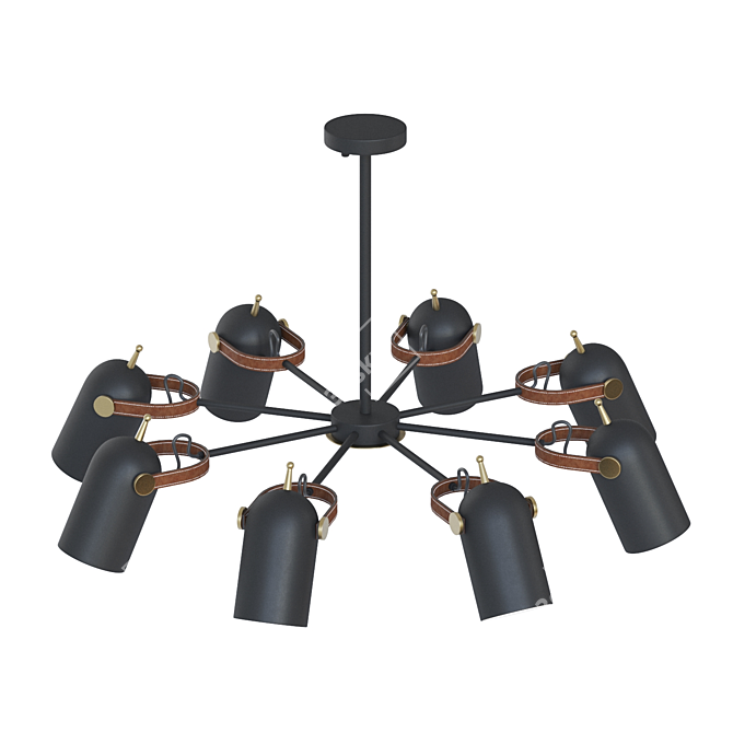 Industrial Style Adjustable Chandelier 3D model image 2