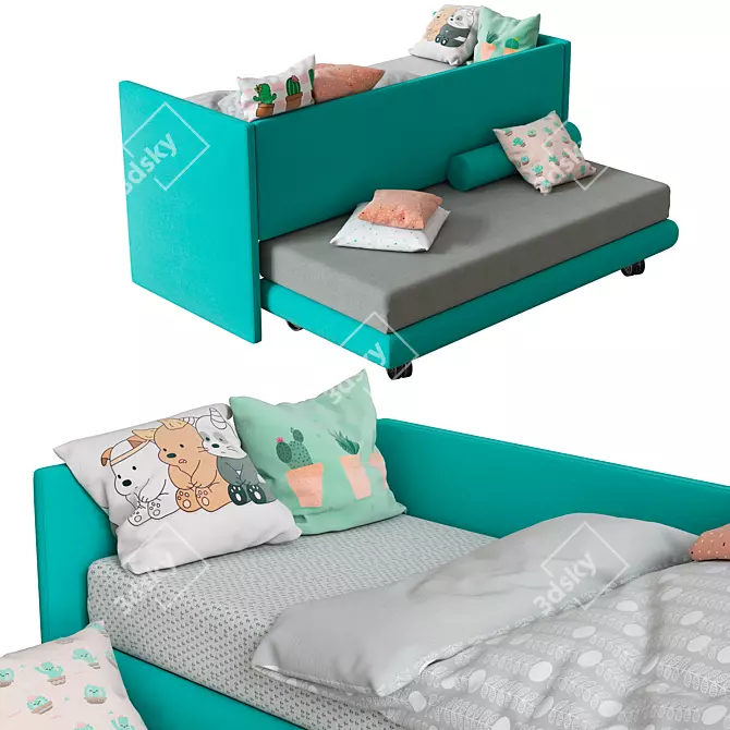 2MUCH Kids Bed: Sleek and Stylish 3D model image 2