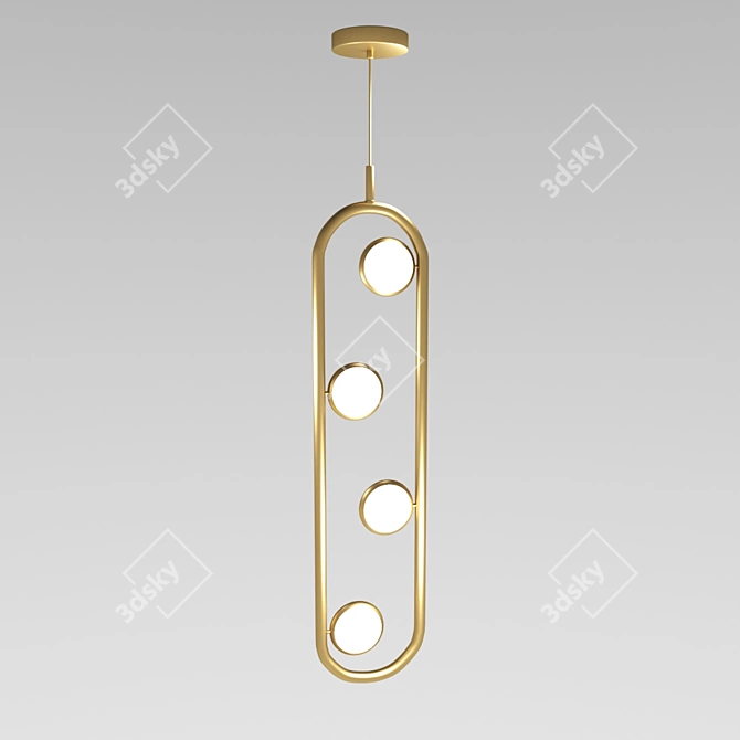 Inodesign Hoop Gold Pendant 3D model image 1