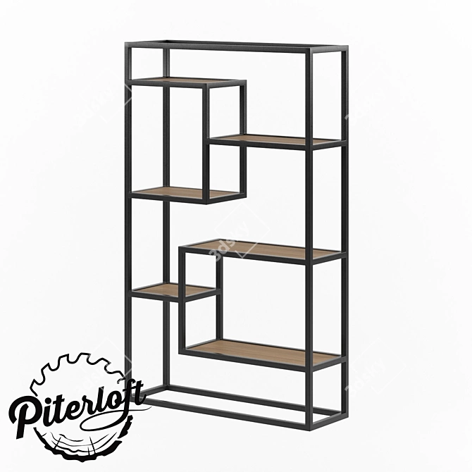 Industrial Loft Wall Shelf 3D model image 2