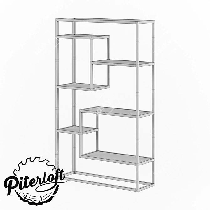 Industrial Loft Wall Shelf 3D model image 3