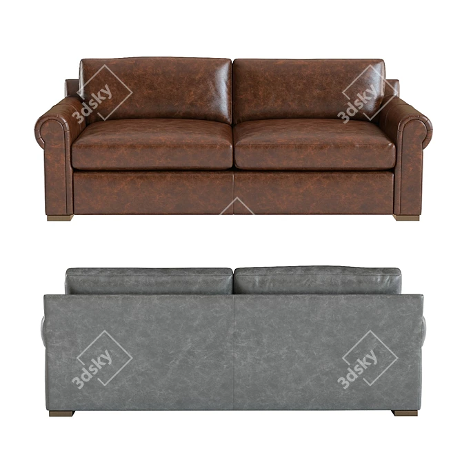 Luxury Leather Sofa in Restoration Hardware Style 3D model image 3