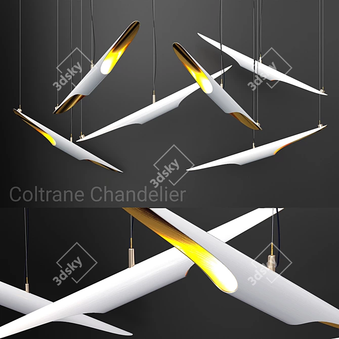 Modern White Coltrane Chandelier 3D model image 1