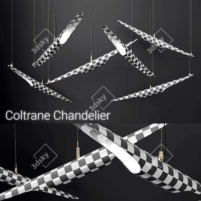 Modern White Coltrane Chandelier 3D model image 2