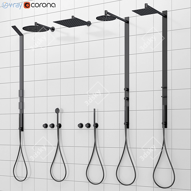 CEA Shower Systems & Faucets Set 3D model image 1