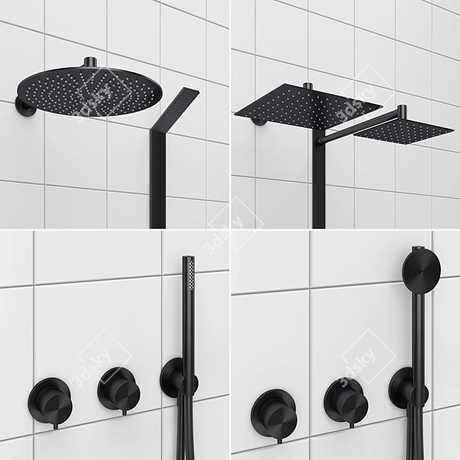 CEA Shower Systems & Faucets Set 3D model image 2