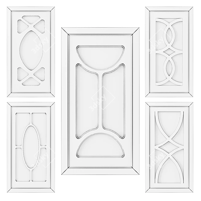 Modern Geometry Spline Cabinet 3D model image 3