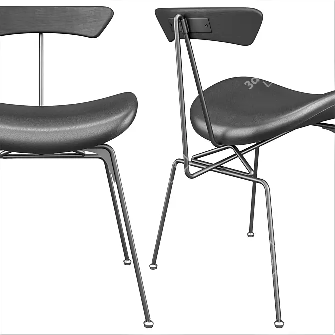 Title: Elegant Café Chair Set 3D model image 2