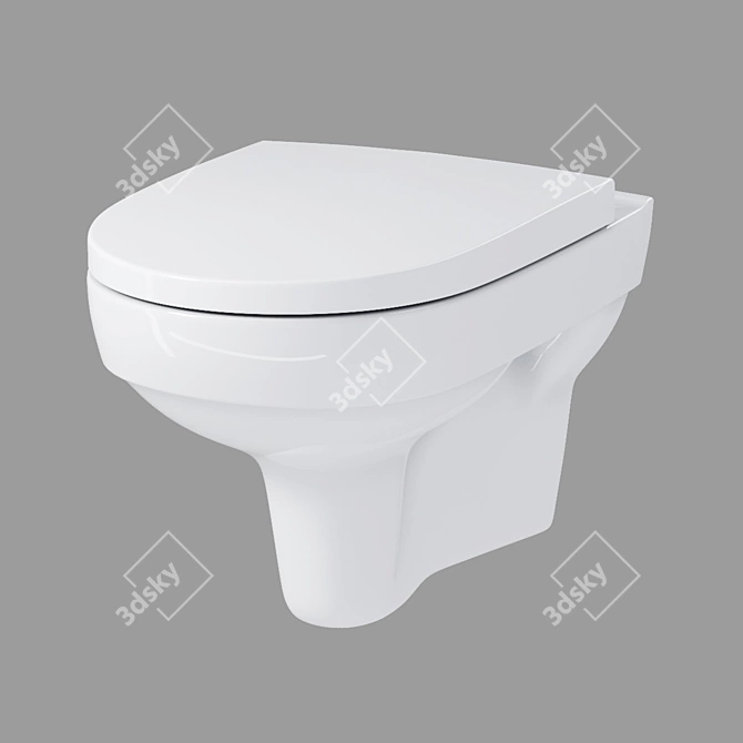 Sleek Floating Toilet: City New Clean 3D model image 1