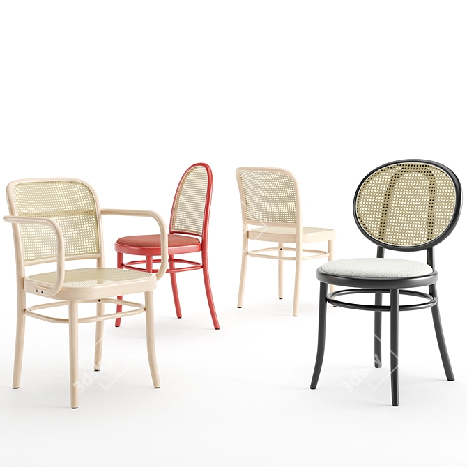 Thonet Vienna: N 811, N 0 & Morris Chairs 3D model image 2