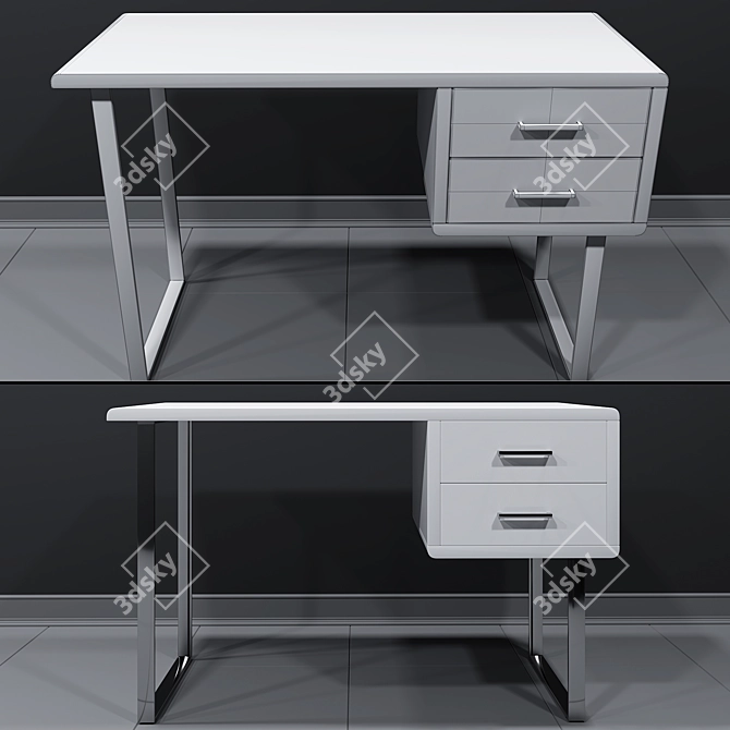 Contemporary Quadro Writing Desk 3D model image 2