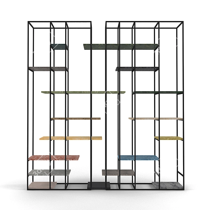 Metal Marble Separator: Versatile Bookshelf & Decorative Accent 3D model image 1