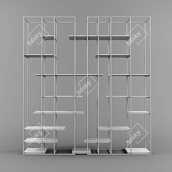 Metal Marble Separator: Versatile Bookshelf & Decorative Accent 3D model image 3