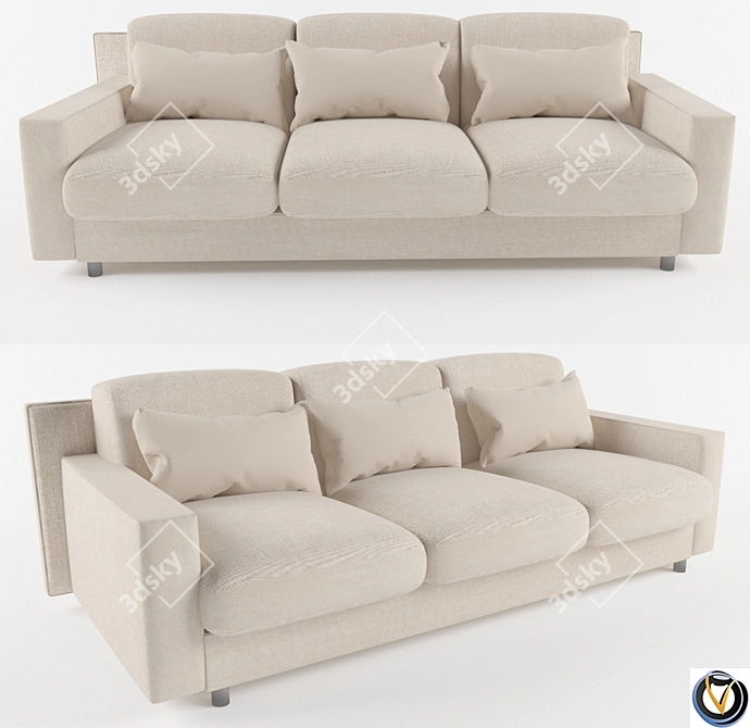 Modern and Comfortable Borgonuovo Sofa 3D model image 1