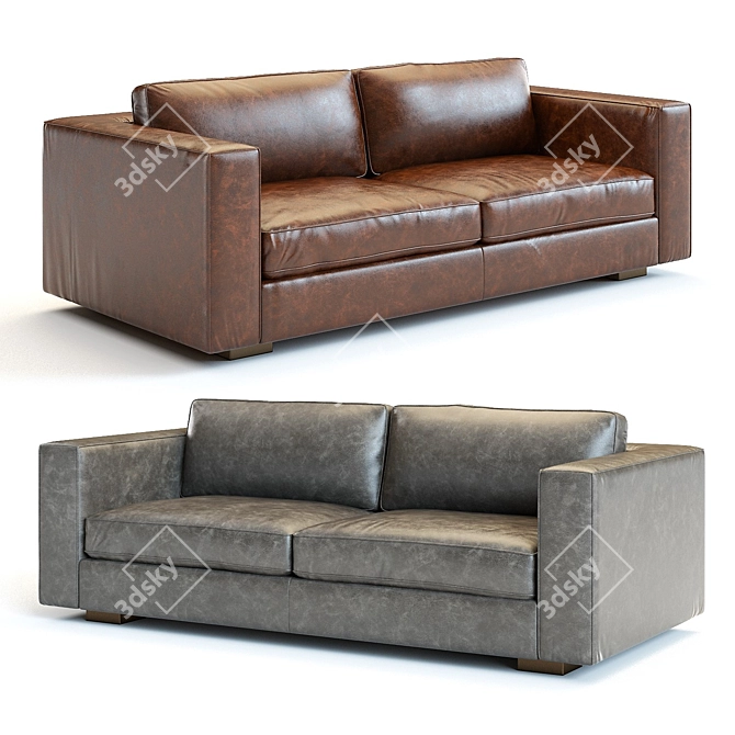 Elegant Maddox Leather Sofa: High-Detailed 3D Model 3D model image 1