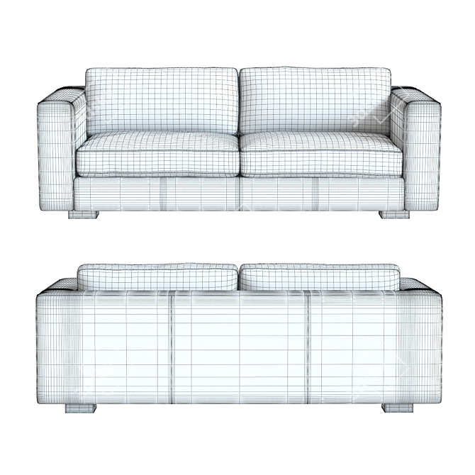Elegant Maddox Leather Sofa: High-Detailed 3D Model 3D model image 2