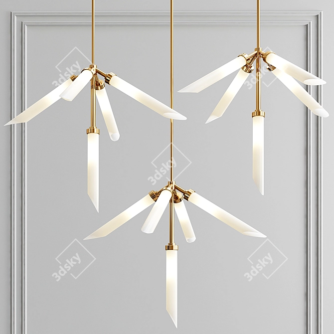 Elegant Spur Pendant Light 3D model image 1